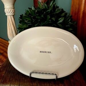 Rae‎ Dunn Typewriter print Nourish Oval Plate